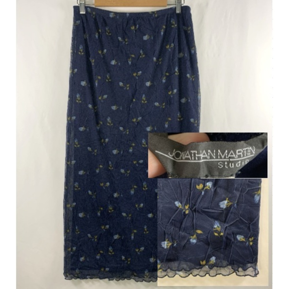 Y2K Dainty Micro Floral Cottage Maxi Skirt Size M/L Soft Grunge Lettuce Hem